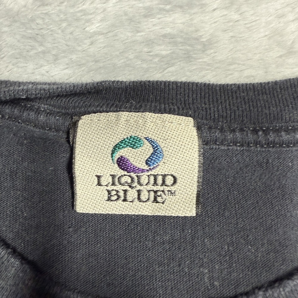 Liquid Blue Shirt Mens Medium Demon Guitar Flames Candles Rock Band 2007 Tee - Picture 4 of 13